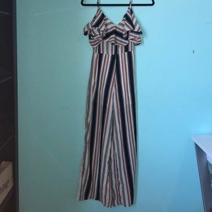 Stripped jump suit